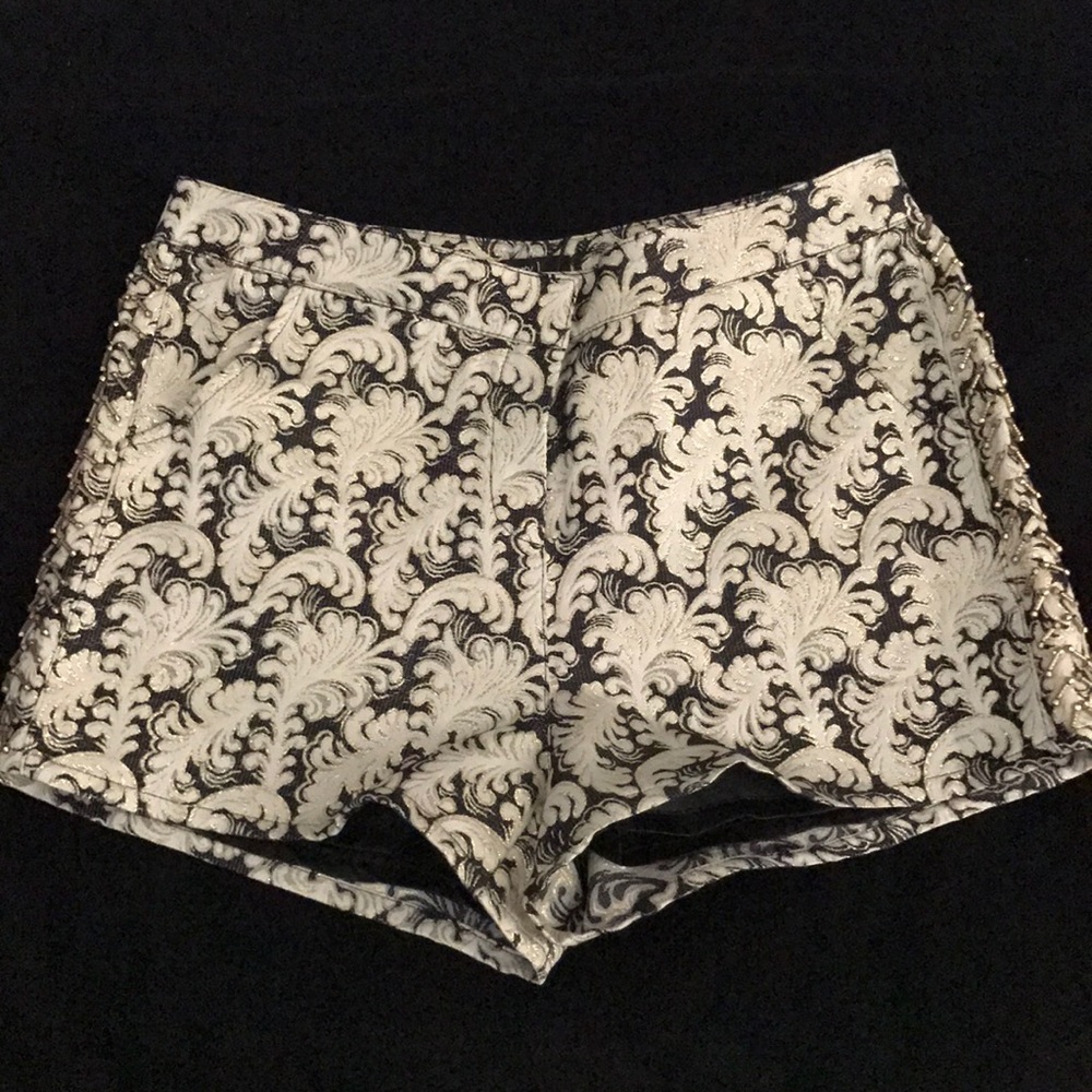 Black and gold embroidered shorts